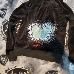 Juicy Couture Black Sweatshirt with Butterfly Design